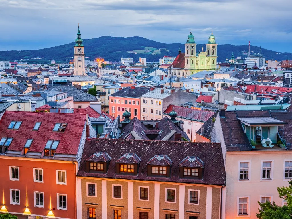 Aerial view of Linz