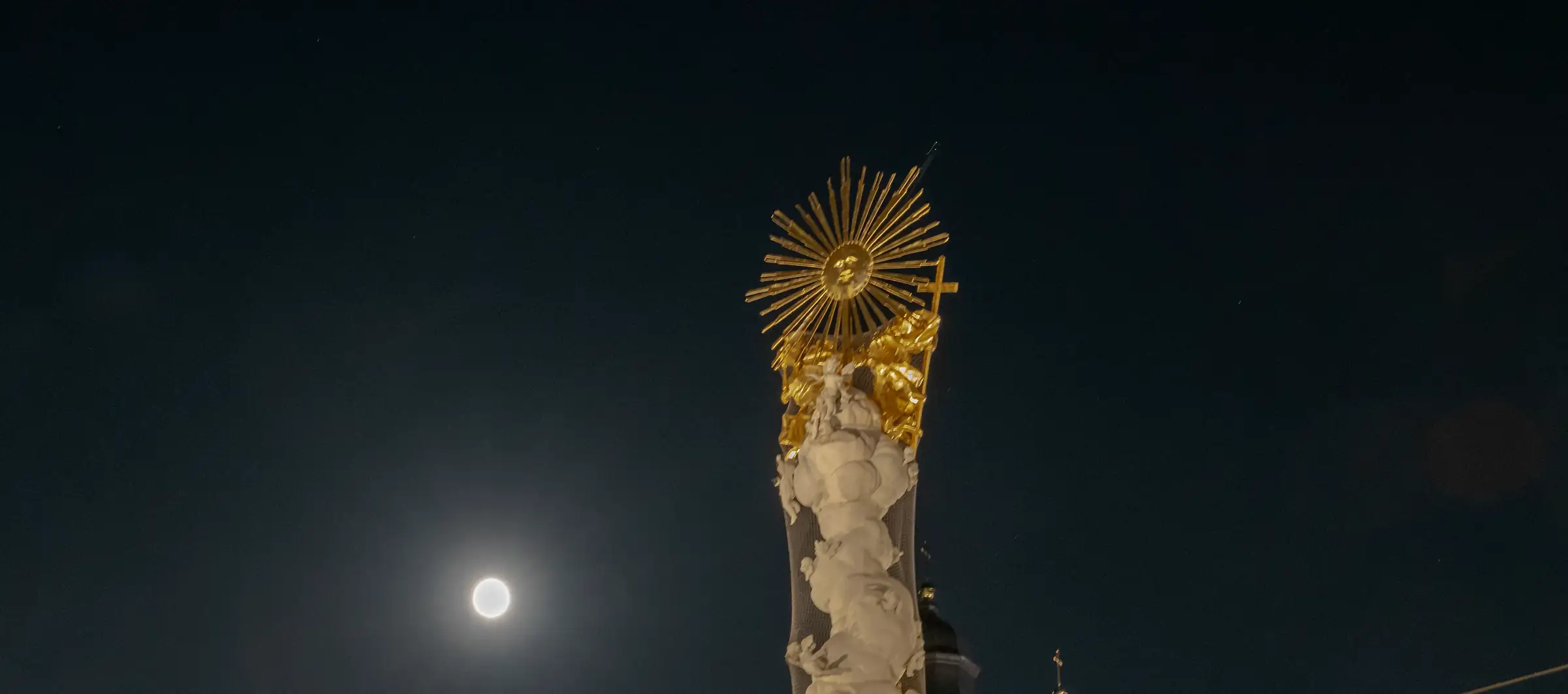 Linz main square with the Trinity column