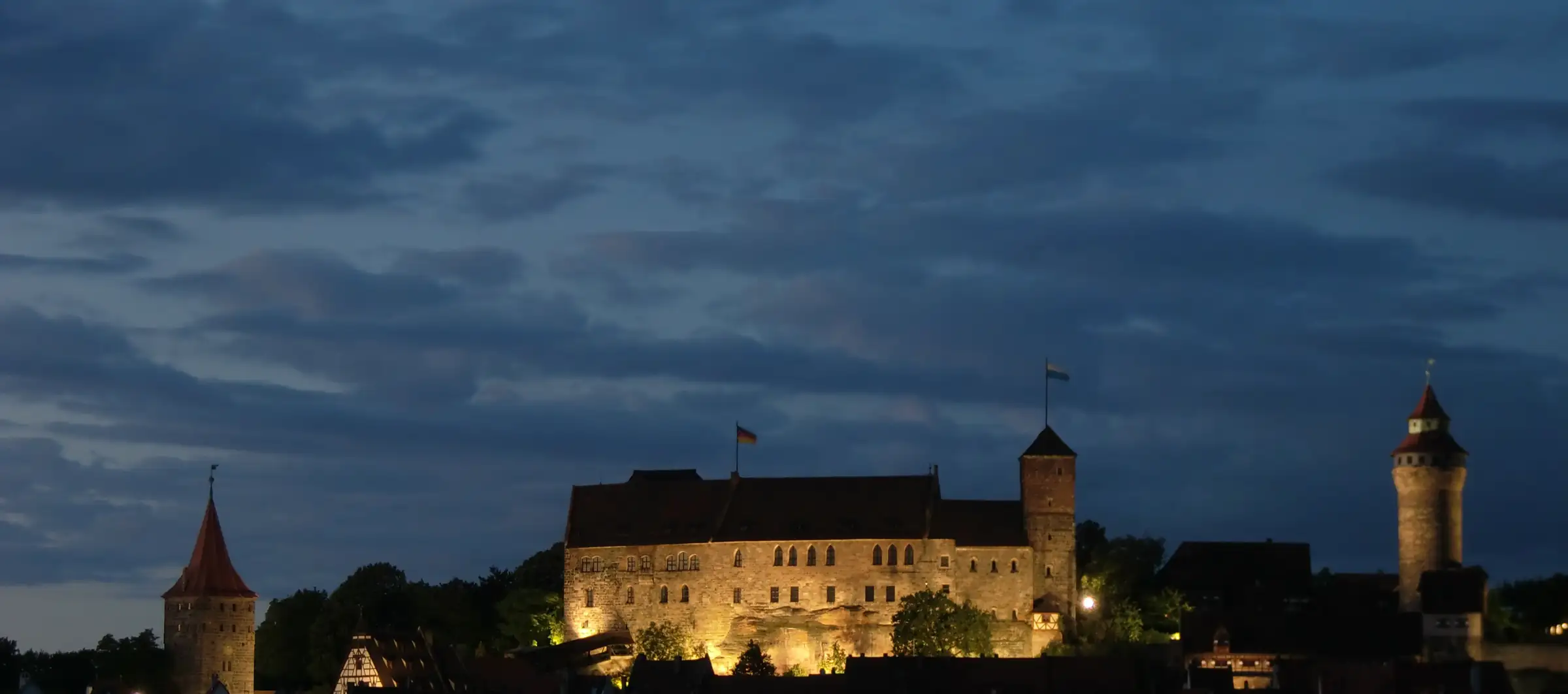 Nuremberg imperial castle at dusk