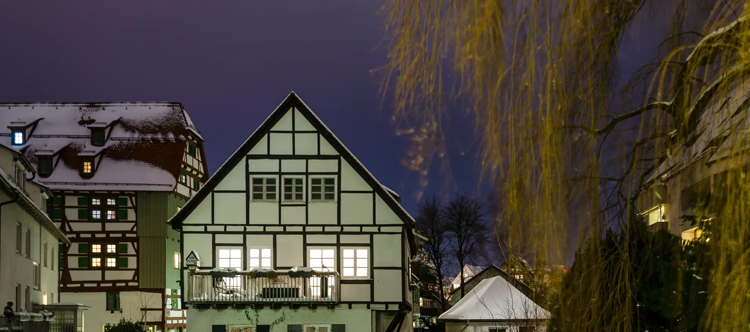 Ulmer Fischerviertel bei Nacht
